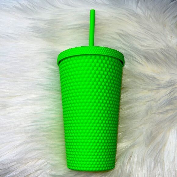 Starbucks RARE 2021 Neon Green Grande Studded Tumbler - Picture 2 of 6